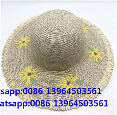 Topi Pantai Luar Ruangan Gadis Bunga Buatan Tangan