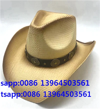 Topi Jerami Barat Pria Wanita Topi Musim Panas