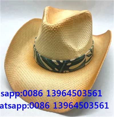 Topi Koboi Barat Pita Pria Nelayan Jerami