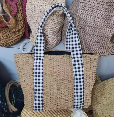 Tas Anyaman Kertas Pita Katun Panjang Untuk Anak Perempuan