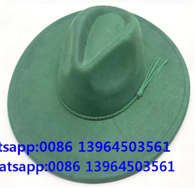 Topi Fedora Mewah Hijau dengan Pelindung Matahari