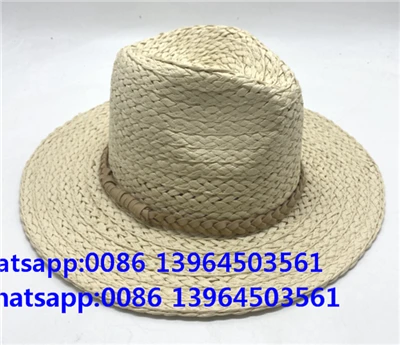 Kertas tangan tangan alami topi fedora kepang fedora