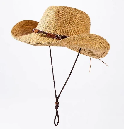 Topi Pantai Jerami Pria Bertepi Lebar