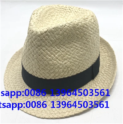Topi Musim Panas Krem Anyaman Kertas Buatan Tangan