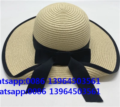 Topi jerami sisi floppy lipat