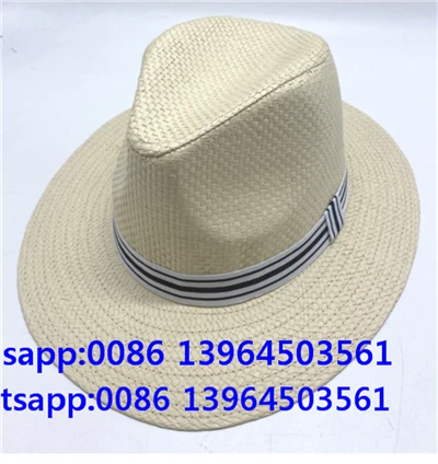 Topi Panama Pria Topi Jerami Warna Polos
