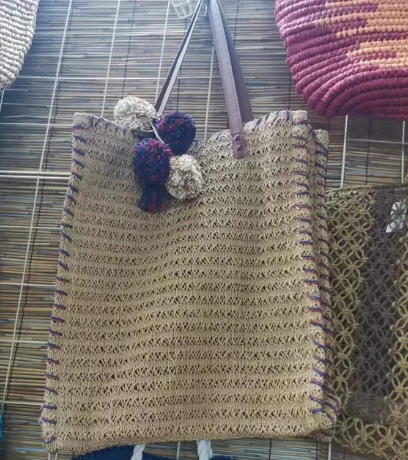 Tas Tote Musim Panas Wanita Rajutan Kertas