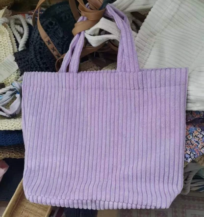 Tas Belanja Wanita Korduroi Ungu