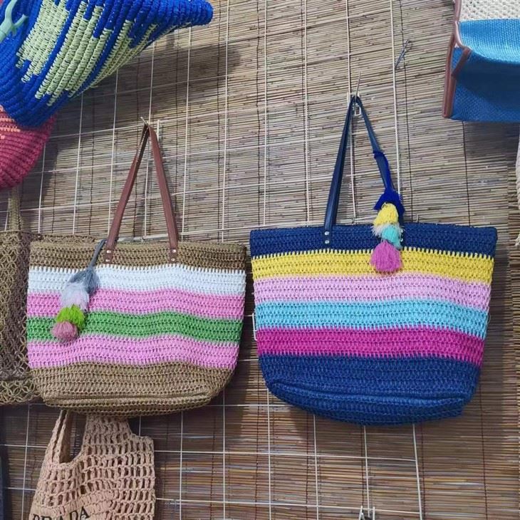 Tas Pantai Besar Wanita Pelangi Warna-warni