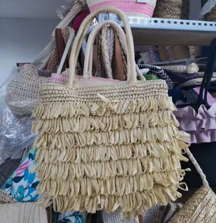 Jumbai Tassels Tas Jerami Tangan