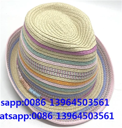 Topi Jerami Fedora Warna-warni untuk Wanita