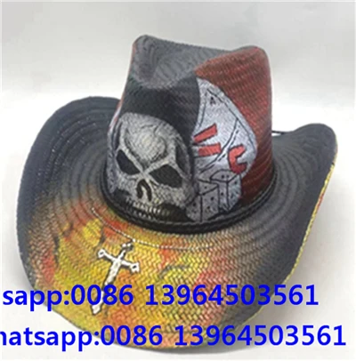 Topi Anyaman Jerami untuk Pria dan Koboi Barat
