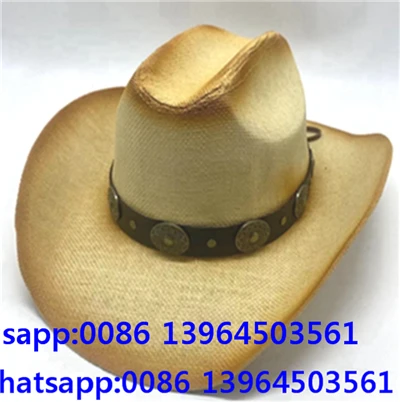 Topi Fedora Jerami Rusak dengan Kancing