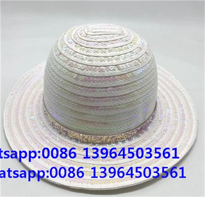 Topi Wanita Putih Sequin Deco