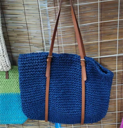 Tas Jerami Wanita Fashion Biru
