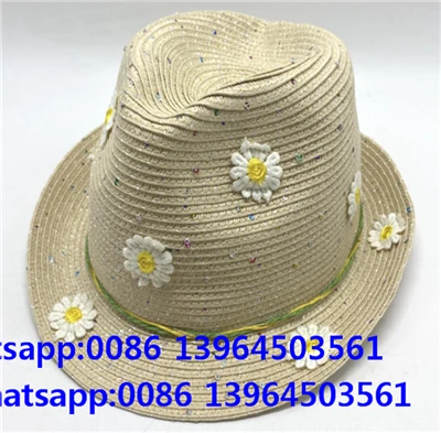 Topi Pantai Fedora Motif Bunga Beige Warna-warni
