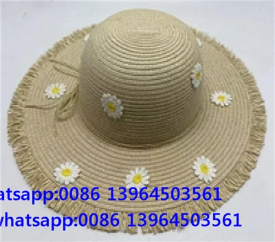 Topi Jerami Bayi Perempuan Motif Bunga Rumbai Untuk Musim Panas