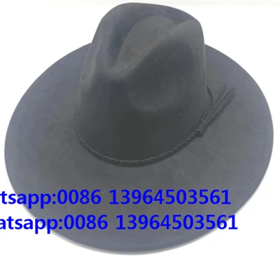 Topi Koboi Fedora Hitam dari Rancher Wool