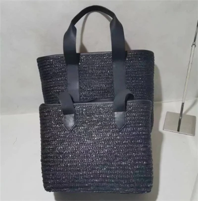 Tas Wanita Anyaman Gandum Hitam Satu Set