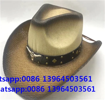Topi Jerami Kertas Retro Kaku Untuk Pria