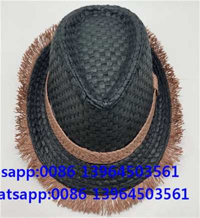 Topi rumbai fedora hitam tangan