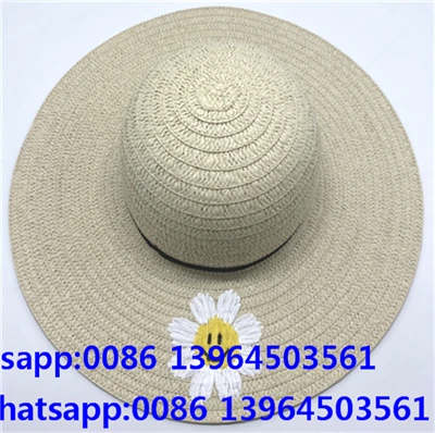 Topi Wanita Kertas Jerami Bunga Daisy