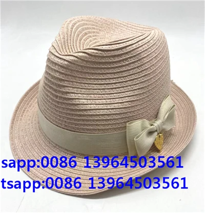 Wanita pink muda kertas topi topi fedora topi matahari