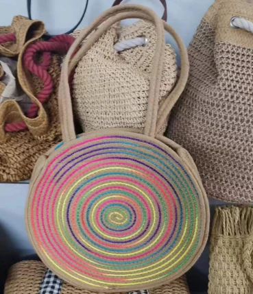 Tas Wanita Jahitan Tali Katun Warna-warni