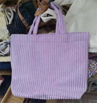 Tas Belanja Wanita Korduroi Ungu
