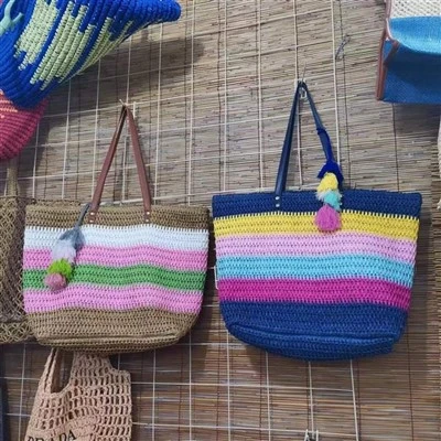Tas Pantai Besar Wanita Pelangi Warna-warni