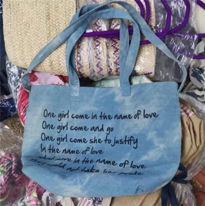 Tas Wanita Bahan Denim Dengan Dua Pegangan