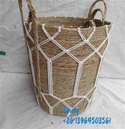 Keranjang penyimpanan tenunan bulat